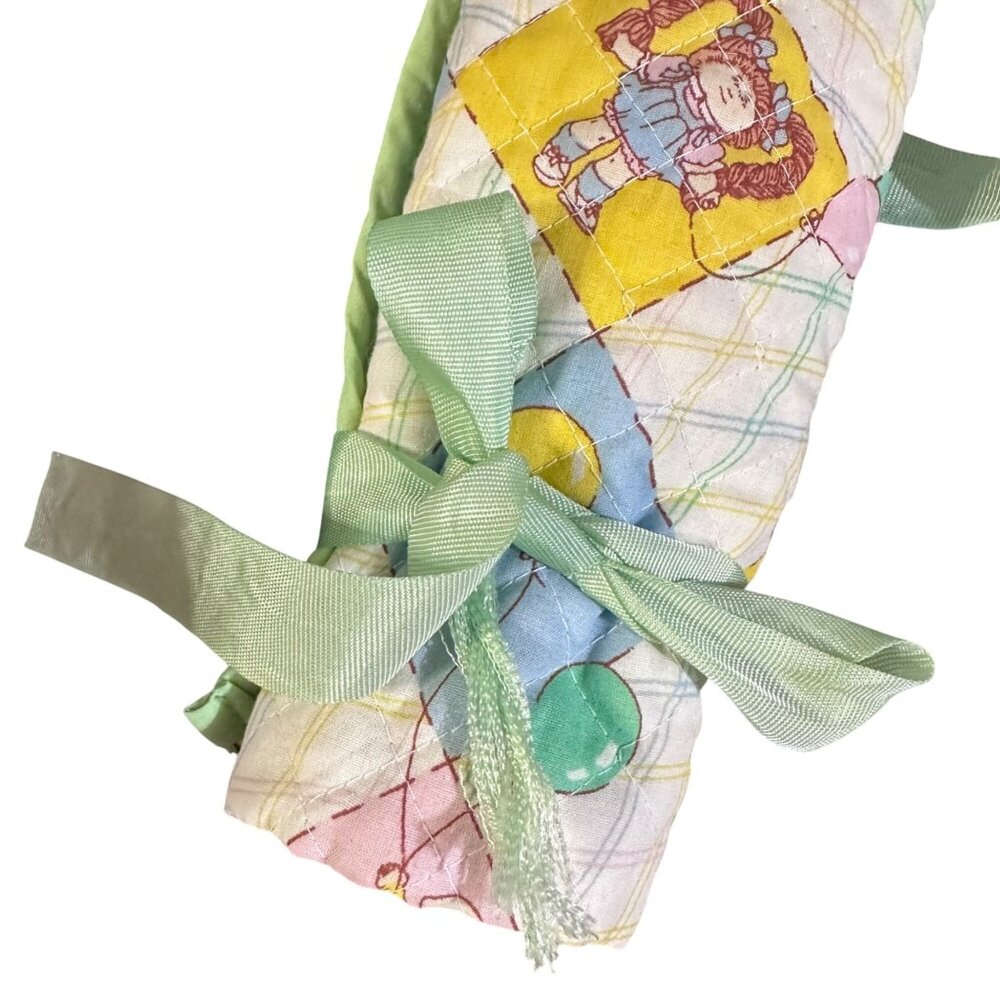 Vintage 1983 Cabbage Patch Kids Quilted Doll Sleeping Bag With Pastel Pattern & - Picture 11 of 12